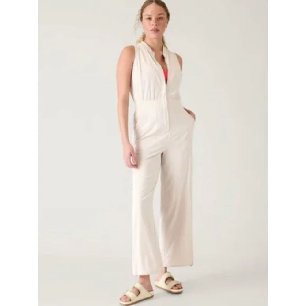 Athleta Brooklyn Jumpsuit Abalone White 16